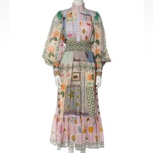 Alemais Emma Gale Cotton Linen Dress Multicolor US6/AU 8